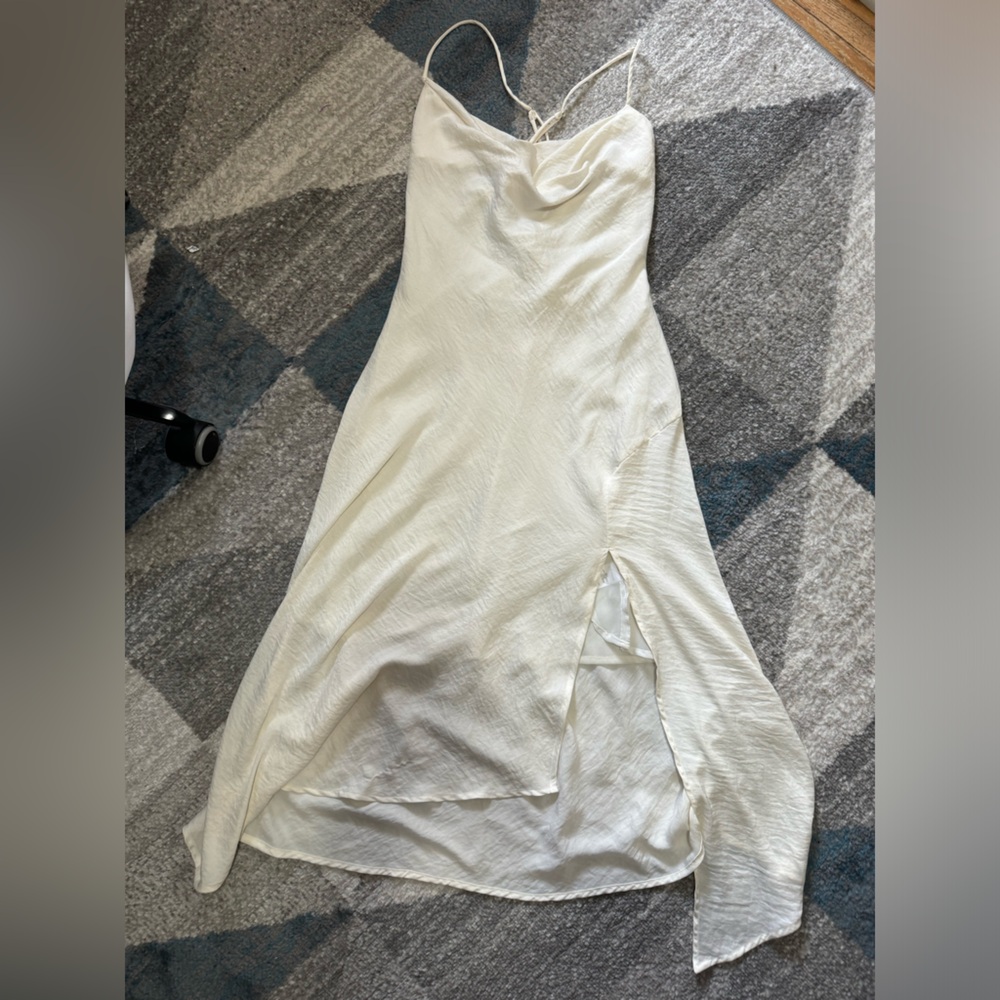Astr Asymmetrical White Dress